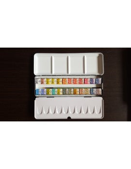 Divolo Metal Box Set - Extra-Fine Watercolors for Artists - 1/2 Pans - Assorted Colors 24 Piece Set