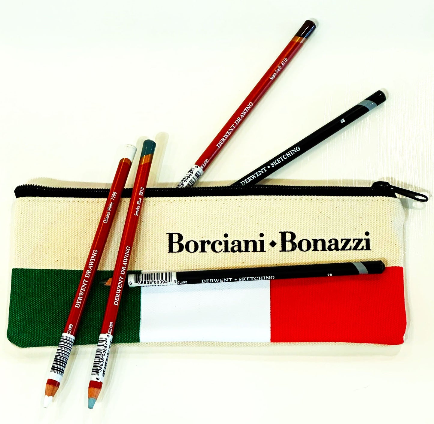Beige Canvas Artist Case 245mm X 90mm, with BEB ITALIA 1951 Logo