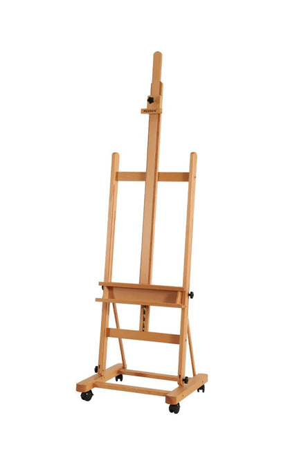 MEEDEN Extra Large Heavy-Duty H-Frame Studio Easel - Solid Beech Wooden Artist Professional Easel.
