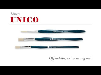 Borciani e Bonazzi SERIES 830 UNICO ROUND BRUSH WITH OFF-WHITE SYNTHETIC FIBER AND BALANCED HANDLE.
