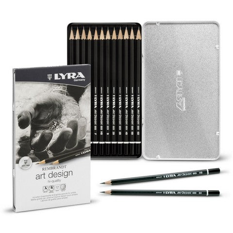 LYRA REMBRANDT ART DESIGN 12PC ASSORTED PENCIL SET 6B-4H