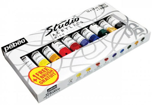 Pebeo Studio High Viscosity Acrylics 20 ml. - 10 Pack