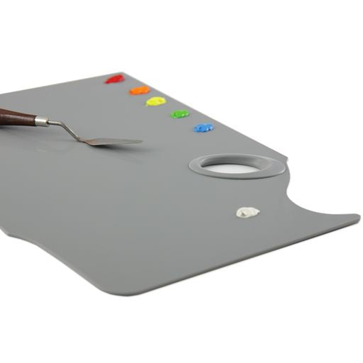New Wave Art - EASY VIEW® GREY ACRYLIC PALETTE, HAND-HELD MODEL (Right and Left Hand Use)