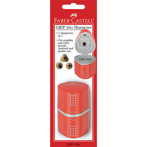 Faber-Castell Trio Sharpening Boxes (Product Color Varies due to availability - Silver or Red).