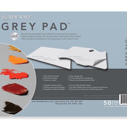 New Wave Art - GREY PAD® ERGONOMIC HANDHELD AND RECTANGULAR PAPER PALETTE