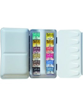 Divolo METAL BOX SET - EXTRA-FINE WATERCOLORS FOR ARTISTS - 1/2 PANS - ASSORTED COLORS