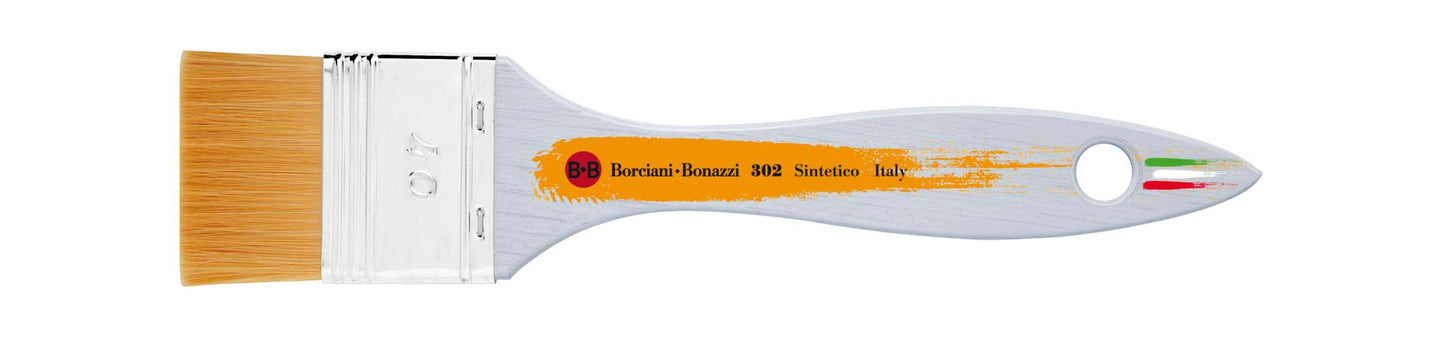 Borciani e Bonazzi SERIES 302 MOTTLER BRUSH WITH GOLD SYNTHETIC FIBER AND WOODEN HANDLE