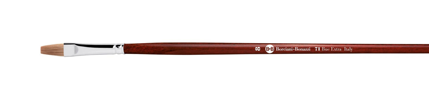 Borciani e Bonazzi, SERIES 71 FLAT BRUSH WITH OX HAIR AND LONG HANDLE