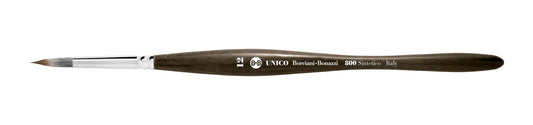 Boriciani e Bonazzi SERIES 800 UNICO ROUND BRUSH WITH IMITATION MONGOOSE SYNTHETIC FIBER AND BALANCED HANDLE.