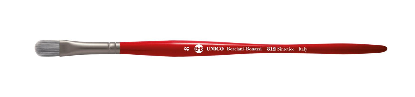 Borciani e Bonazzi SERIES 812 UNICO CAT'S TONGUE BRUSH WITH SILVER SYNTHETIC FIBER AND BALANCED HANDLE