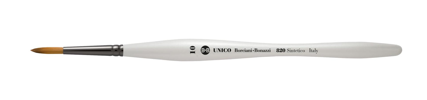 Borciani e Bonazzi SERIES 820 UNICO ROUND BRUSH IN FLAMED SYNTHETIC FIBER AND BALANCED HANDLE