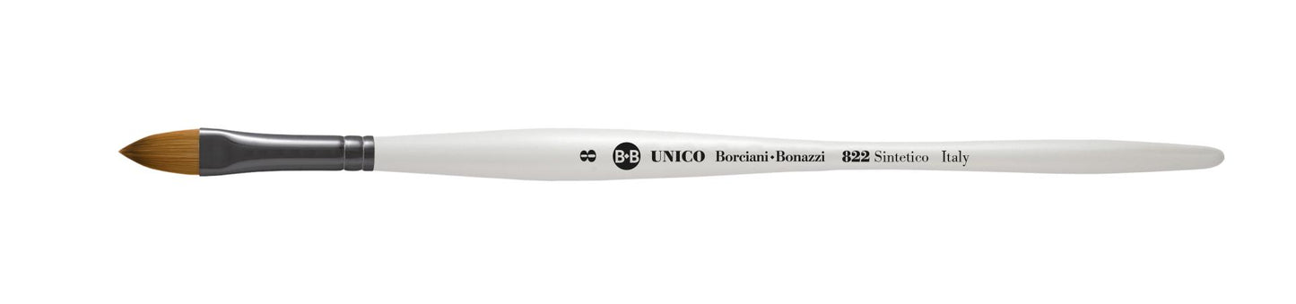 Borciani e Bonazzi SERIES 822 UNICO CAT'S TONGUE BRUSH WITH FLAMED SYNTHETIC FIBER AND BALANCED HANDLE