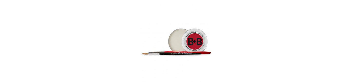 Borciani e Bonazzi, VEGETAL SOAP FOR BRUSHES IN AN ALUMINIUM BOX (100 G)– SERIES BEB